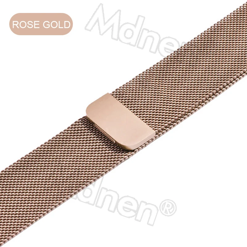 Миланская петля, ремешок для Apple Watch, 42 мм, 38 мм, Iwatch 4, 3, 2, 1, Mdnen, браслет из нержавеющей стали, часы с магнитной пряжкой - Цвет ремешка: rose gold