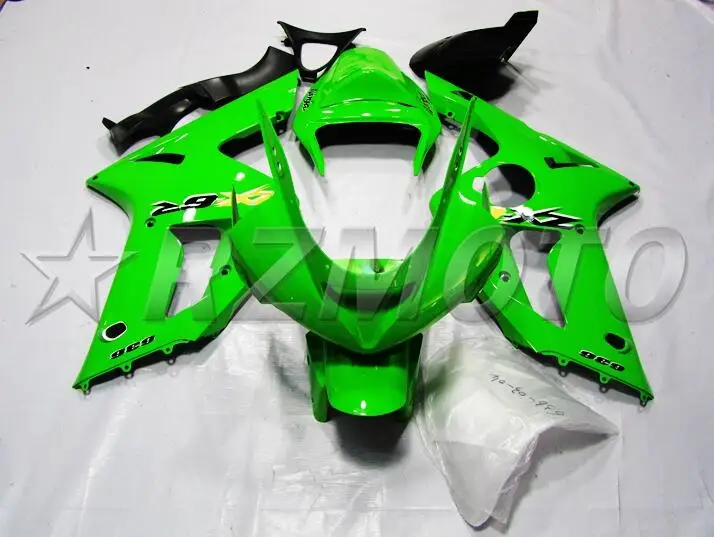 ABS Полный Обтекатель подходит для Kawasaki ZX6R 2003 2004 Мотоцикл Обтекатели ZX-6R 03 04 Ninja 636 Кузов Набор зеленый цвет
