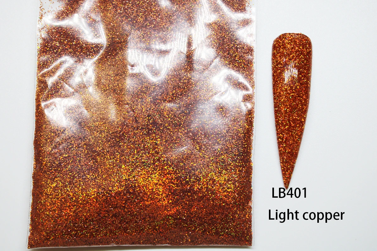 0,2 мм голографический блестящий порошок Сияющий сахар блеск для ногтей пыль хромированный порошок украшения для ногтей 26 цветов 10 г/упак - Цвет: LB401