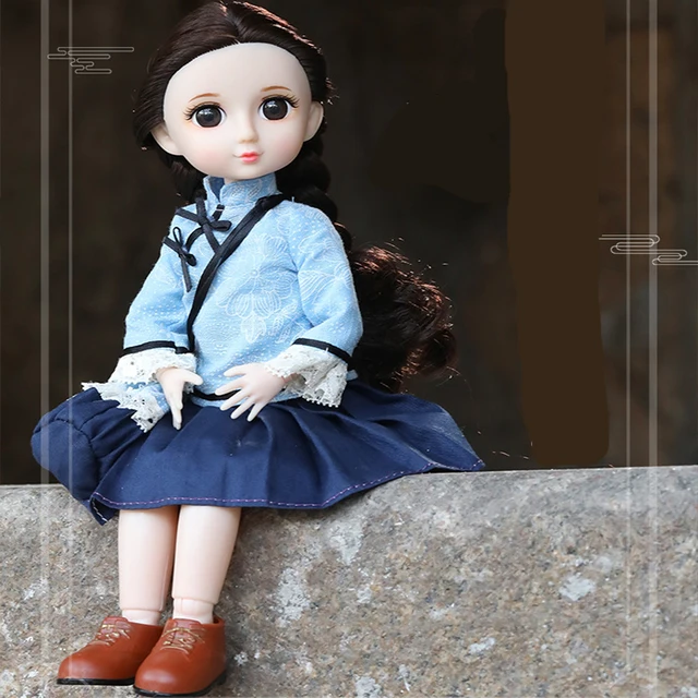 30CM Cute Bjd Doll Cloth 18 Movable Jointed Dolls With Chinese Style Clothes Make up Fashion DIY Doll Handmade Gift For Girl Toy 4