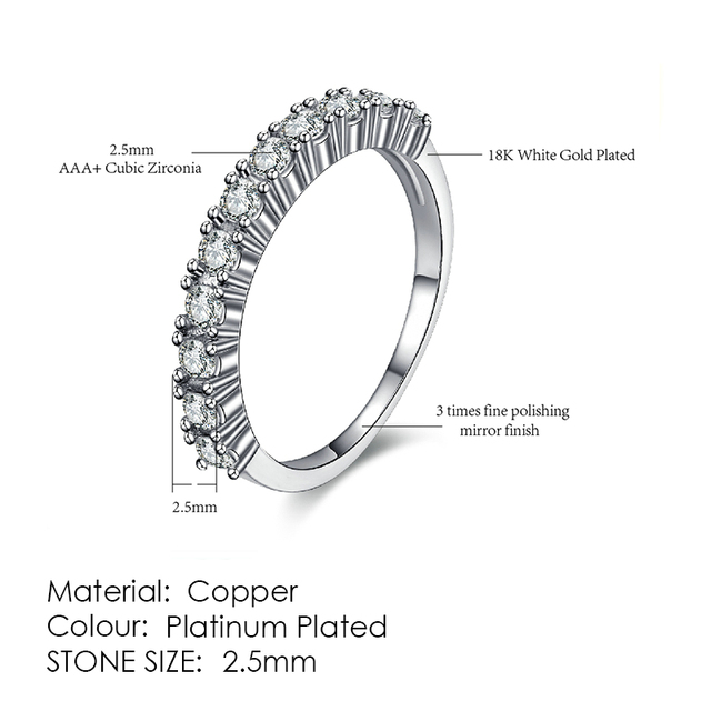 Ring For Women Simple Style Cubic Zirconia Wedding Ring Light Gold Color Fashion Jewelry KBR103