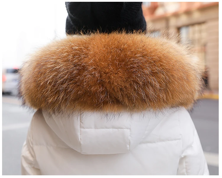 Коротким рукавом рост короткий пуховик Для женщин стиль корейско-Стиль Slim Fit для похудения большой меховой воротник плотное теплое пуховое перо Co
