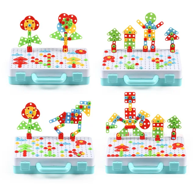 Electric Drill Nut Disassembly Match Tool Toys Children Educational Assembled Blocks Sets Tools For Boys Design Building Toys 2