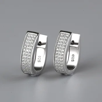 

CMajor Latest S925 Sterling Silver Imported 7A Cubic Zircon Korean Fashion Simple Temperament Delicate Hoop Earrings for Women