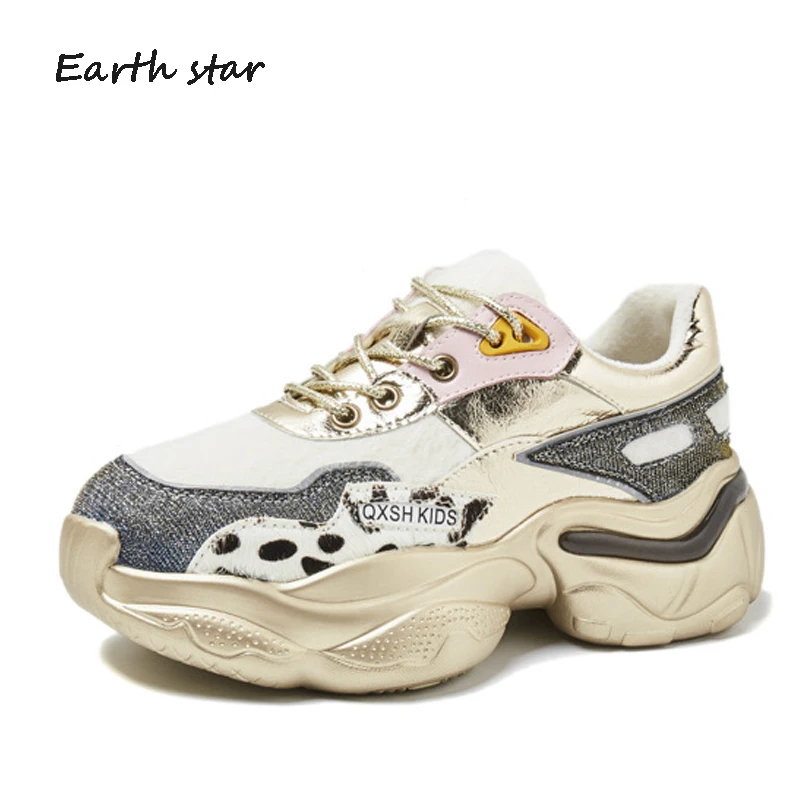 Gold Autumn New Warm Shoes Women Sneaker Patchwork with fur Fashion Brand Lady footware Plush Female zapatos de mujer Breathable - Color: Gold