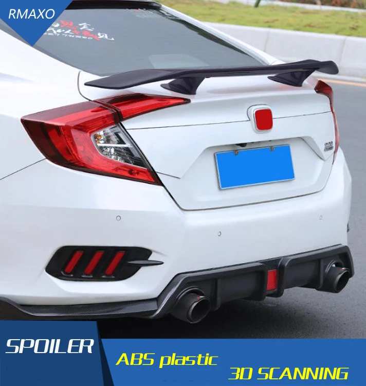 Спойлер для Honda civic 2016-2019 спойлер gt автомобильный из материала TF и ABS заднего крыла