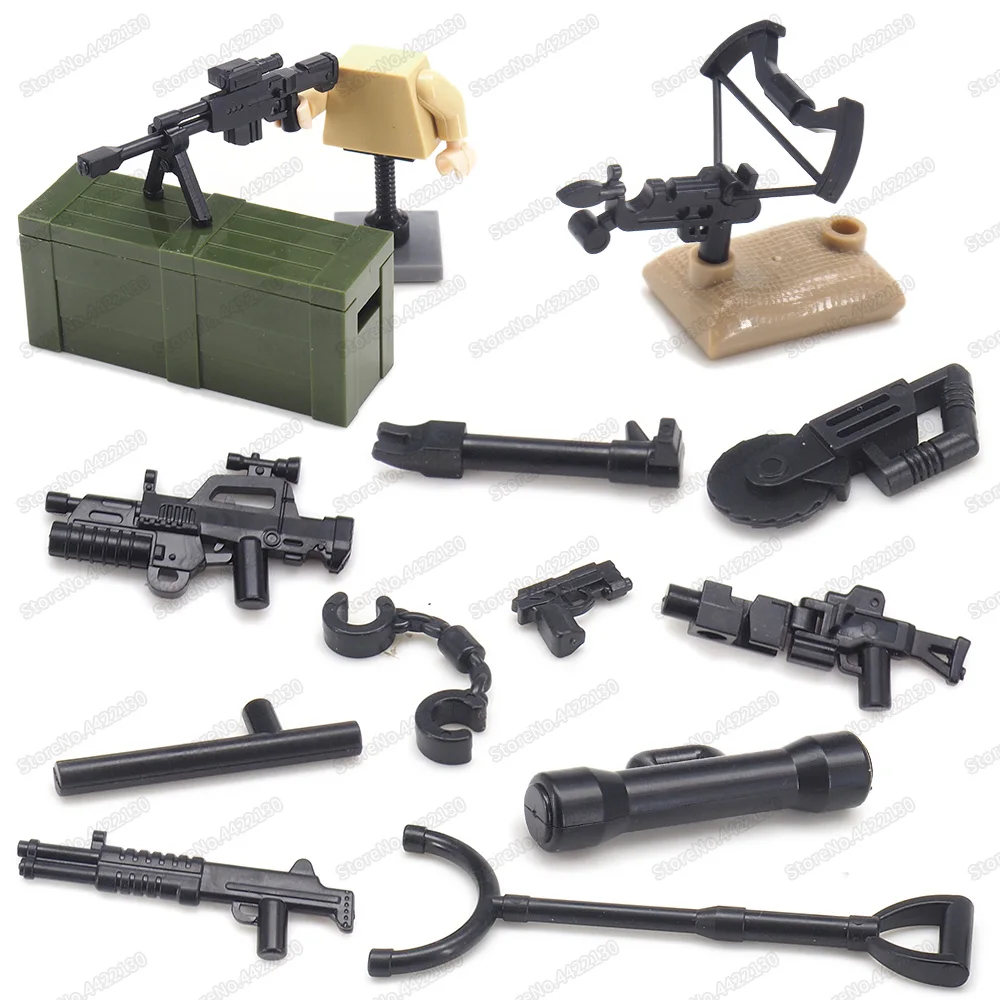 

Military Turning Guns Weapons Building Block Army WW2 Figures Soldier Explosion Proof Equipment Model Child Toys Christmas Gifts