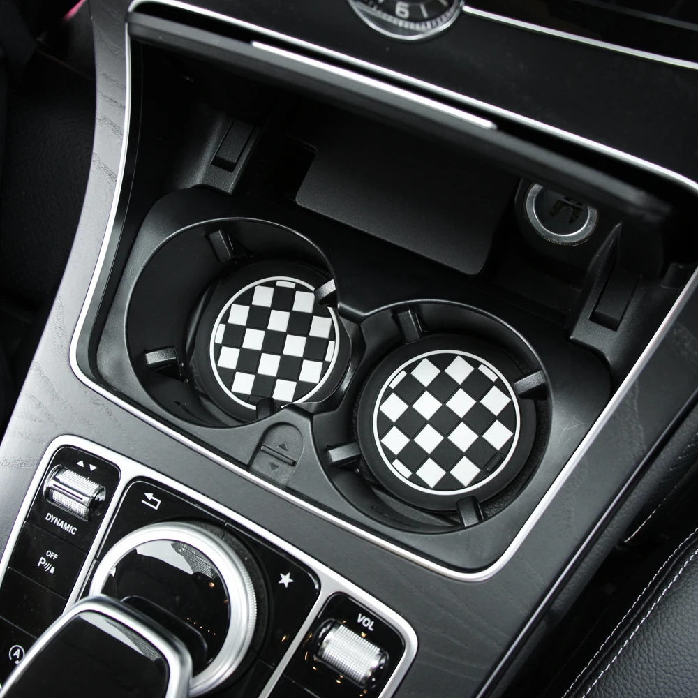 2PC Silicone Black Car Auto Water Cup Slot Non-Slip Rubber Mat Accessories car protective pad car interior accessories
