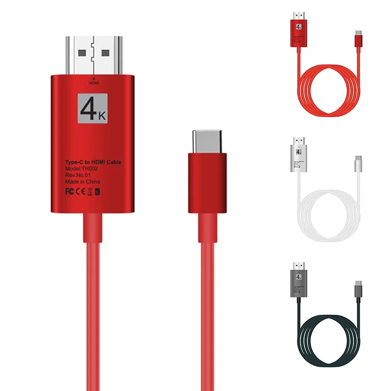 2 м USB 3,1 type C USB-C папа до 4K HDMI HDTV Мужской кабель адаптер для Macbook samsung S8 htc huawei HD адаптер Соединительный кабель