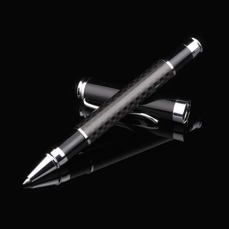 Black Carbon Fiber Ball-point Pen Office Student Stationery Roller Sign Pen Gift 