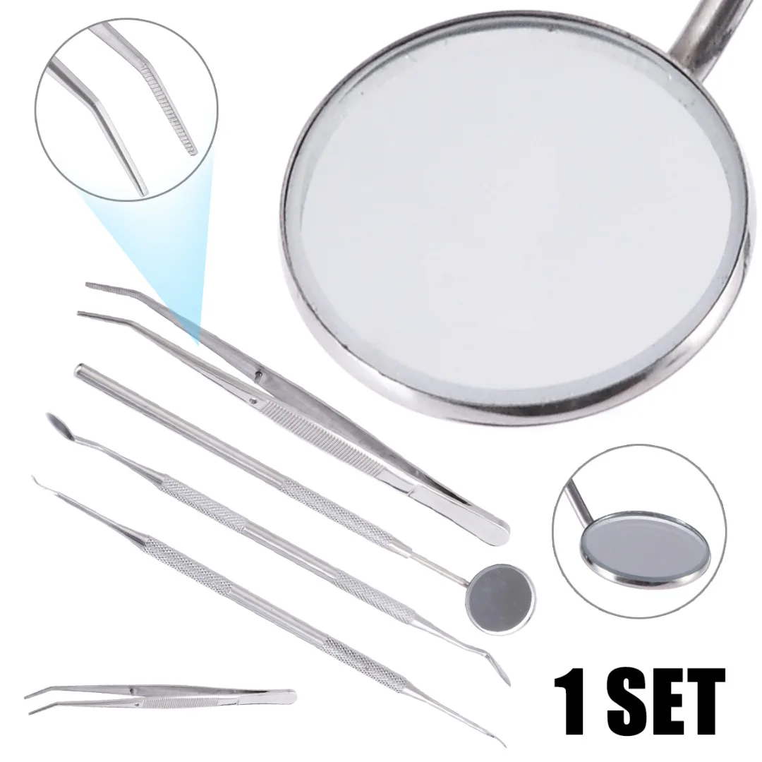 

5pcs Double-ended Design Tooth Scaler Dentistry Instrument Dental Examine Teeth Cleaning Tool Stainless Steel Tooth Care Tool