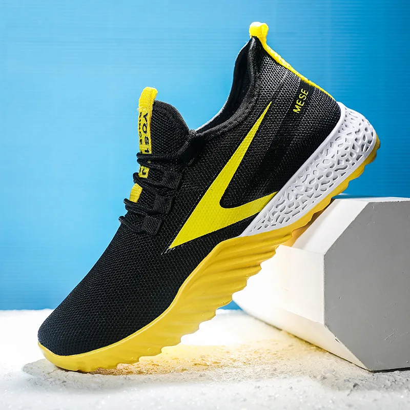 Summer New Style PU Bottom Fly Woven Casual Comfortable Breathable Mesh MEN'S SHOES Athletic Shoes Two-color Sole Running S