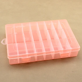

24 Grids Adjustable Transparent Plastic Storage Box for Small Component Jewelry Tool Box Bead Pills Organizer Nail Art Tip Case