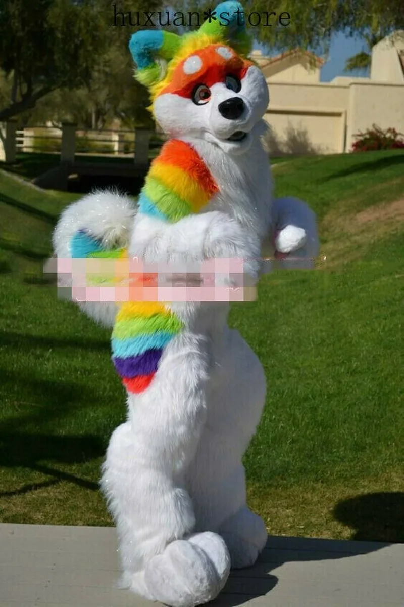 Husky Dog - Cute Rainbow Husky Dog Wolf Mascot Costume Fursuit Suits Cosplay Party Dress Outfits Christmas Birthday Giftfurry Maskot Aliexpress