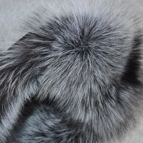 sliver fox fur Стиль, Женское зимнее плотное мягкое пальто с капюшоном из натурального Лисьего меха, куртка из натурального Лисьего меха, качественное пальто с капюшоном из натурального Лисьего меха - Цвет: sliver fox fur