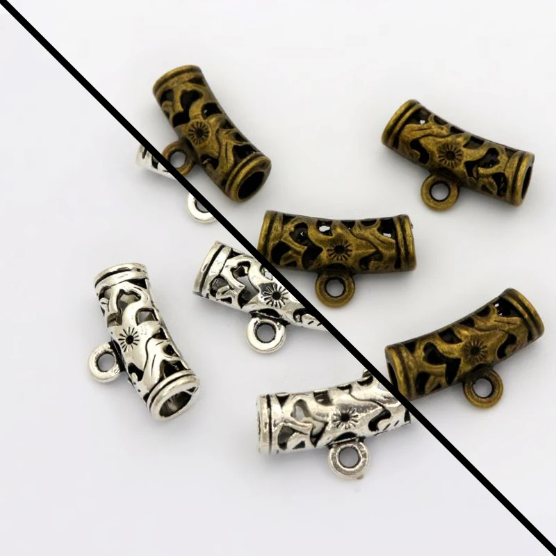 Antiquesilverbronze 20 штук микс тибетских серебряных Золотая Бронза Металлические с большими отверстиями разъем для самостоятельного изготовления ювелирных изделий браслет Цепочки и ожерелья Аксессуары - Цвет: Antiquesilverbronze