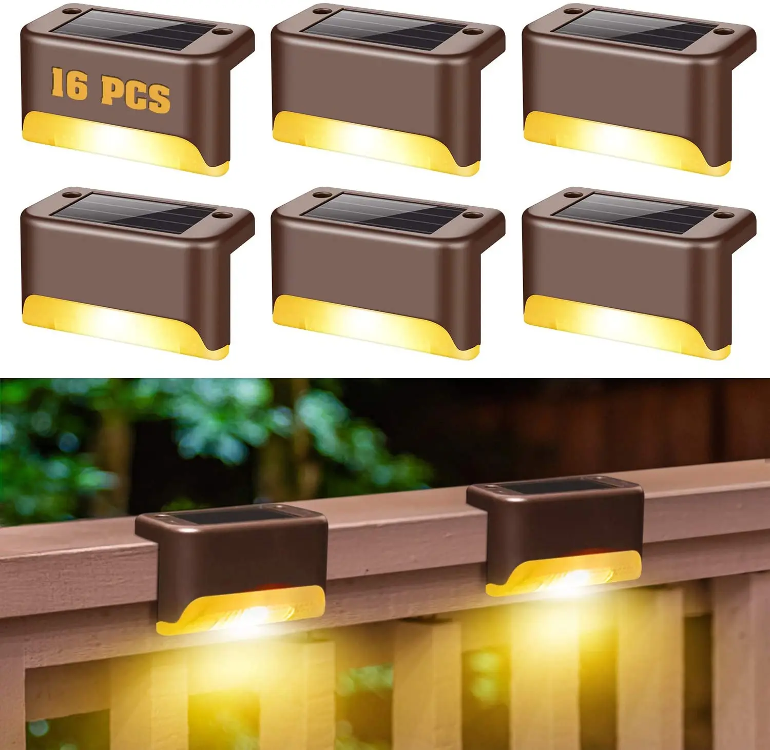 1/4/8/16pcs LED Solar Stair Lamp IP65 Waterproof Outdoor Garden Pathway Yard Patio Stairs Steps Fence Lamps Solar Night Light solar lantern lights Solar Lamps