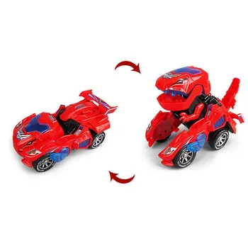 

New Kids Toy Vehicles 3D Deformation LED Car Dinosaur Toys Play Vehicles With Light Flashing Music For Children Christmas Gift
