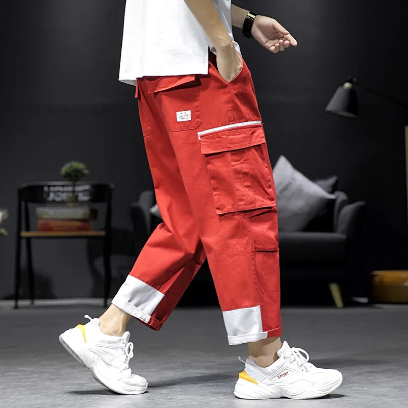 

2020 Spring Main Push Large Size Japanese-style Interior Mixed Colors Contrast Color Harem Capri Pants M-5x Hk67