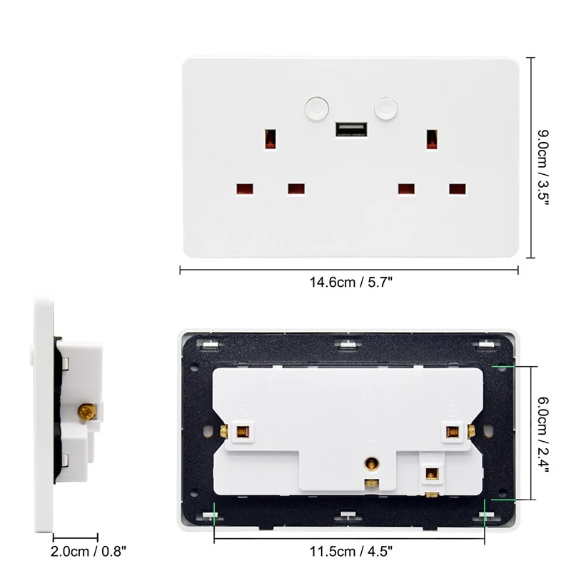 Голосовое управление розетка панель Wifi адаптер двойной USB вилка стандарта Великобритании переключатель настенная розетка зарядное устройство Электрический интеллект