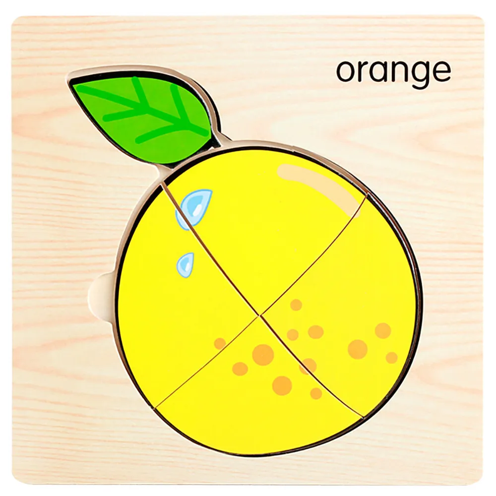 Baby Kids Training Toy Gift fruit Cognitive Puzzle Card Educational Wooden Toys Parent-child Interactive Game #A