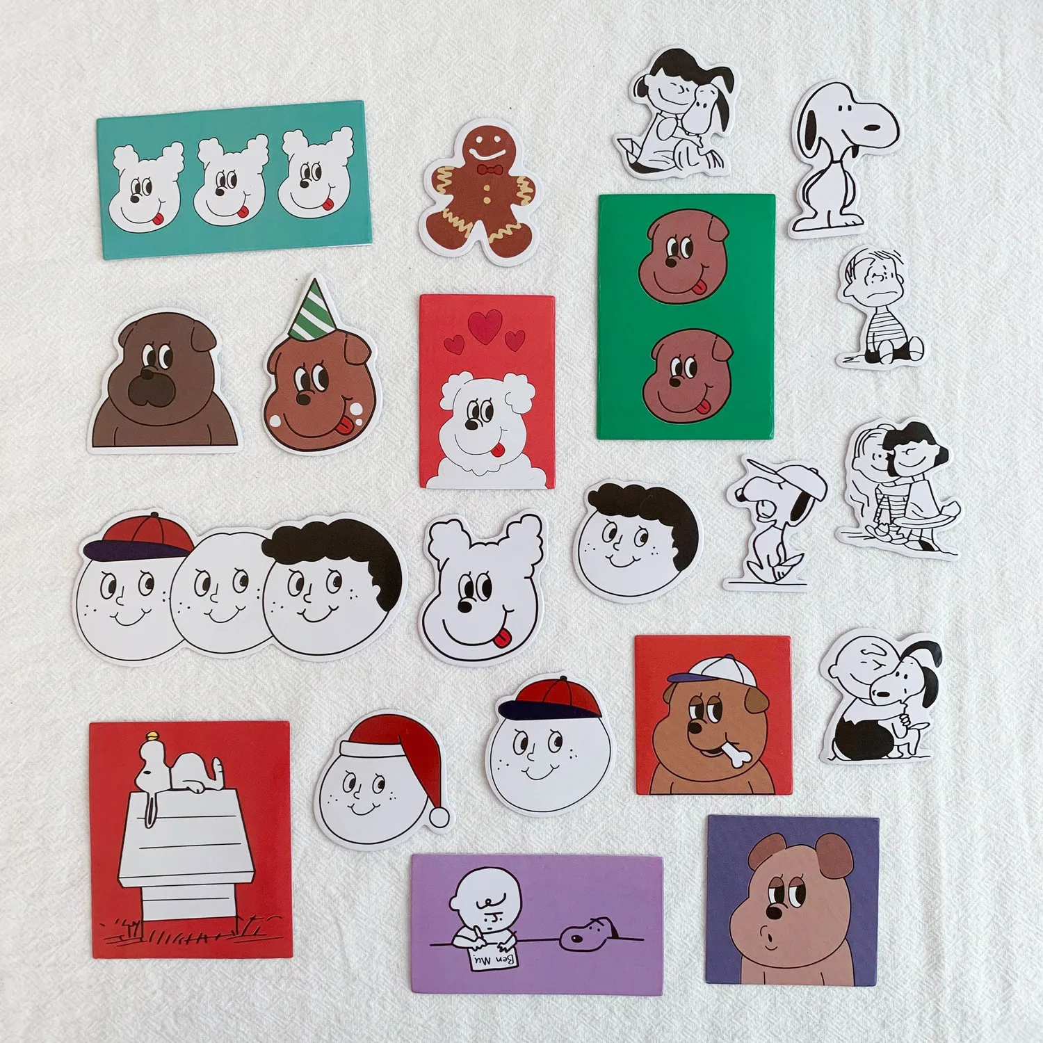 

21 Pc Ins Cartoon Puppy Smile Face Decorative Sticker Student Handbook Mobile Phone Shell Kawaii paper Stickers cute Stationery