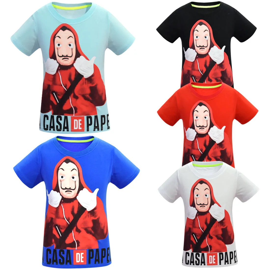 La Casa De Papel/футболка Футболки с героями мультфильмов «Money Heist» забавная футболка с короткими рукавами для мальчиков «House Of paper» футболка для девочек