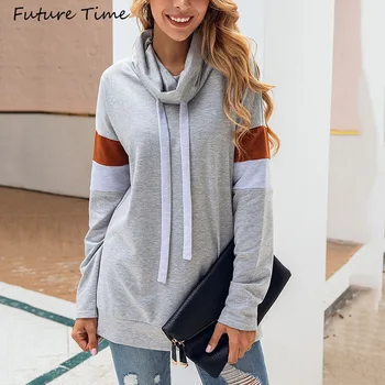 

Hoody Women Long Sleeve Hooded Fashion Print Color Autumn and Winter 2019 Hoodies Casual Pullovers C1941