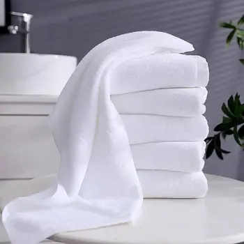 

Good Quality 5pcs 35*70cm 100g White Face Towel Small Hand Towels Kitchen Towel Hotel Restaurant White Cotton Towel Set