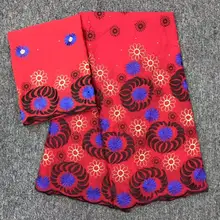 Красное и синее швейцарское кружево из вуали, швейцарское золото, нигерийские кружевные ткани, швейцарская сухая хлопковая кружевная ткань 5+ 2 ярдов, африканская кружевная ткань