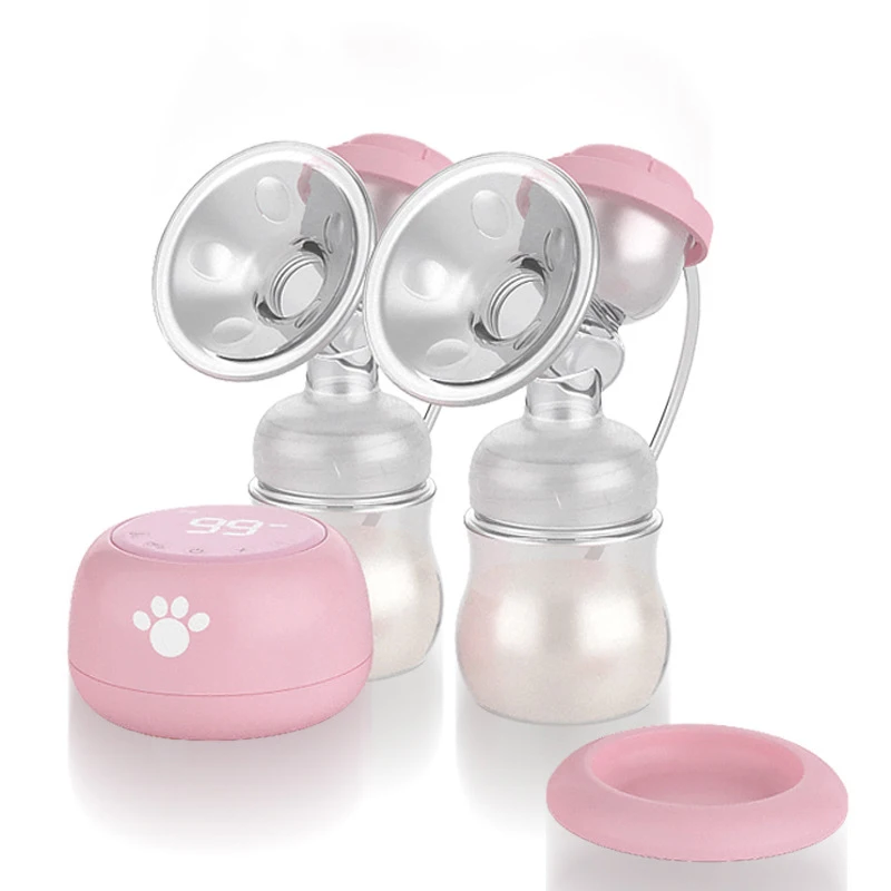 

Double Electric Breast Pumps LCD Display Automatic Two Nipple Suction Milk Massage Feeding Pump Rechargeable Mute USB Milk Pump