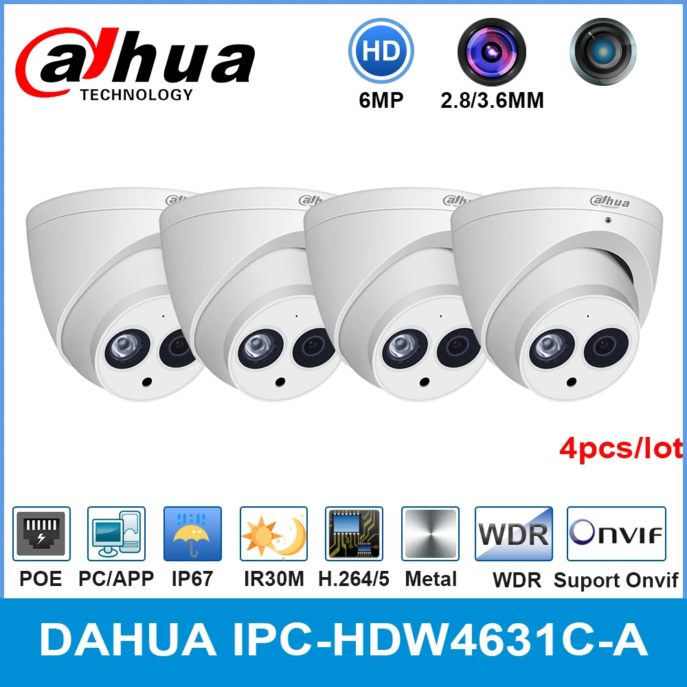 Сетевой видеорегистратор Dahua оптовая продажа IPC HDW4631C A 6MP HD POE сети IP Камера