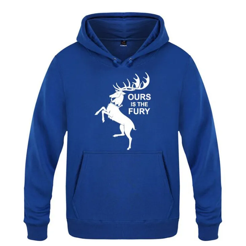 blue hoodie 13 Мужские толстовки с капюшоном с изображением Игры престолов, дома Баратеона, мужская толстовка с капюшоном, зимняя флисовая мужская толстовка с длинным рукавом, брендовая мужская Толстовка - Цвет: blue hoodie 13