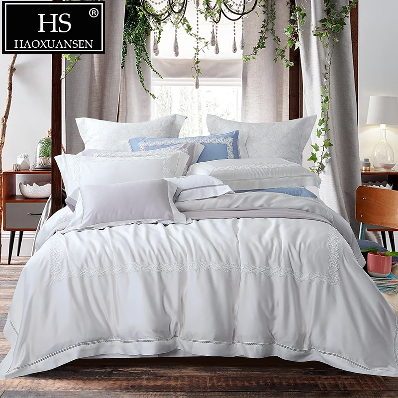 Grey Bedding Set Super Soft Breathable Sheet Set King Queen Full Sizes 4 pcs 
