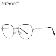 SHOWYES, женские очки с защитой от синего излучения, кошачий глаз, известный дизайнер, синий светильник, блокирующие простые очки, антибликовые компьютерные очки 025