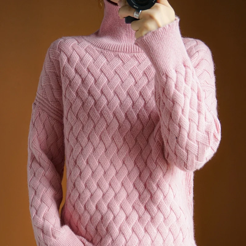 BELIARST/ осенне-зимний кашемировый свитер женский пуловер с высоким воротом свободный свитер большого размера толстый вязаный свитер