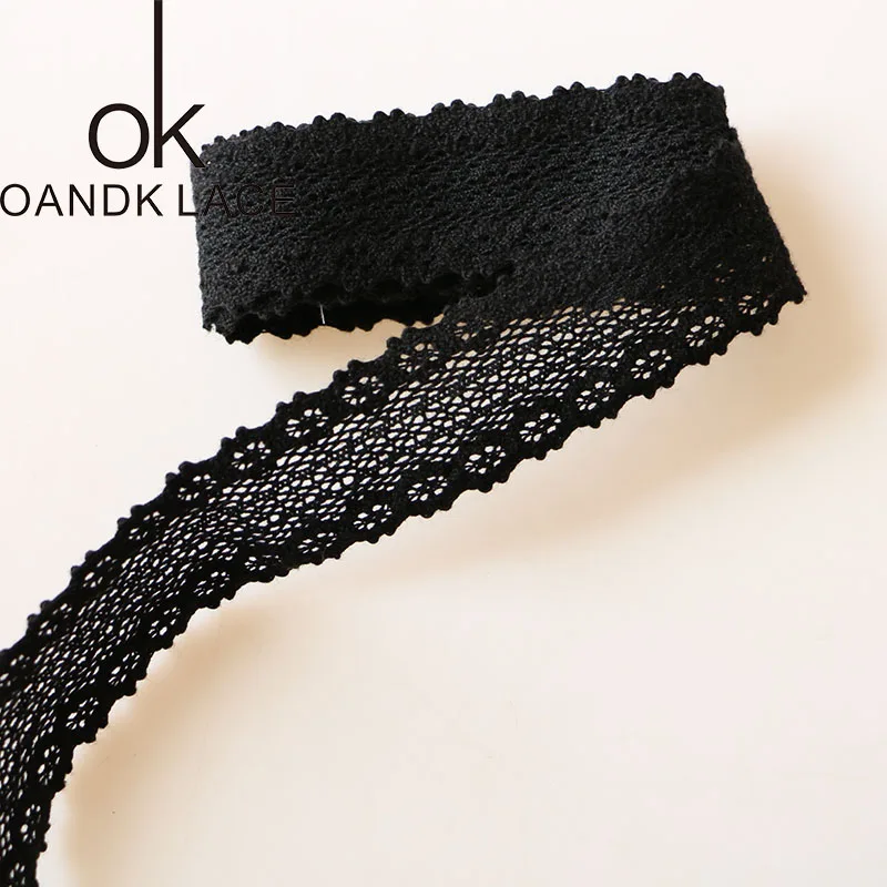 3CM 5yard Новинка 5 ярдов Черная Трикотажная хлопковая кружевная лента ручная работа пэтчворк скрапбук для рукоделия аксессуары для шитья - Цвет: 3CM 5yard
