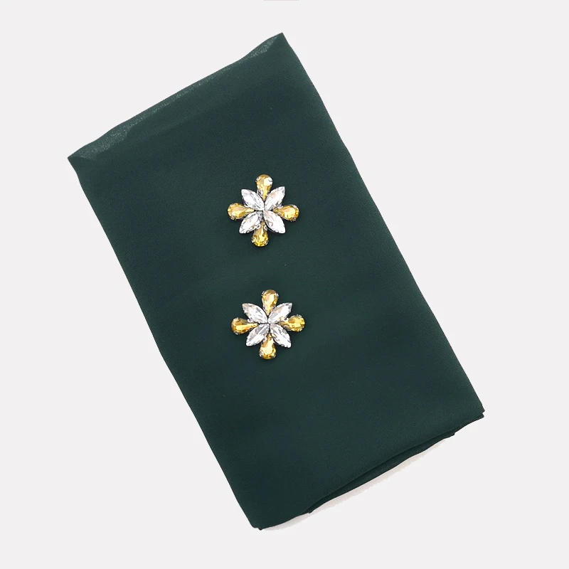 24 Dark green Твердые с бриллиантами хиджабы Мусульманский Исламский шарф шарфы для Женская толстовка хиджаб головной платок Moslima молитва тюрбанте Jilbab Femme - Цвет: 24 Dark green