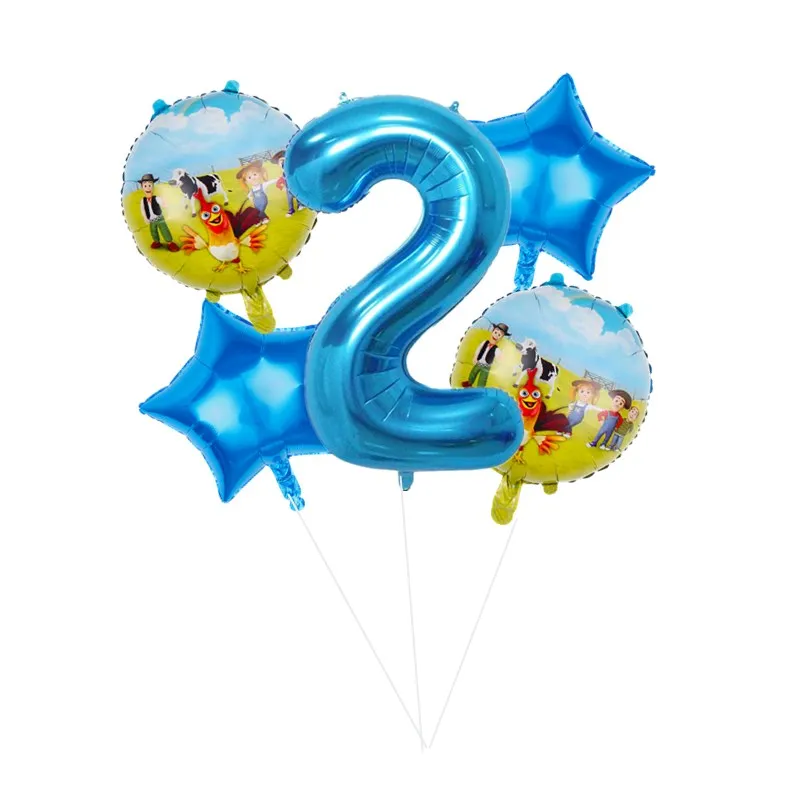 Новинка, 5 шт./лот, воздушный шар с животными на ферме, 30 дюймов, воздушный шар с цифрами, для детей, для первого дня рождения, для вечеринки, украшения, Globos, игрушки для детей, для фермы, вечерние - Цвет: as picture