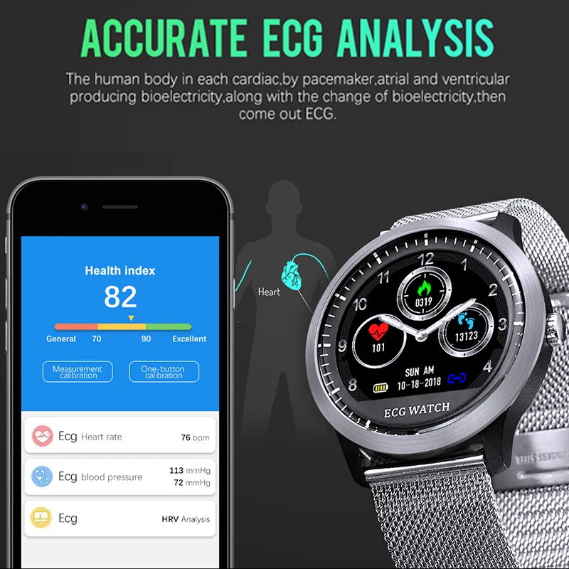 N58 умный Браслет ECG+ PPG Смарт-часы для мужчин IP67 Водонепроницаемый фитнес-трекер монитор сердечного ритма кровяное давление спортивные наручные часы