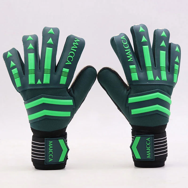 Вратарские перчатки для футбола уплотненный латекс защита пальцев профессиональный футбол вратарь детский Хранитель лучник перчатки мальчик - Цвет: Army Green