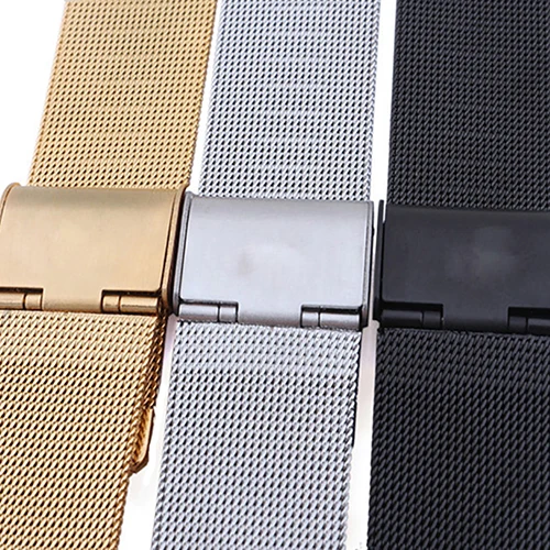 

High Quality Rose Gold Stainless Steel Bracelet Strap Wrist Watch Men Women Mesh Replacement Milanese Band 16 mm