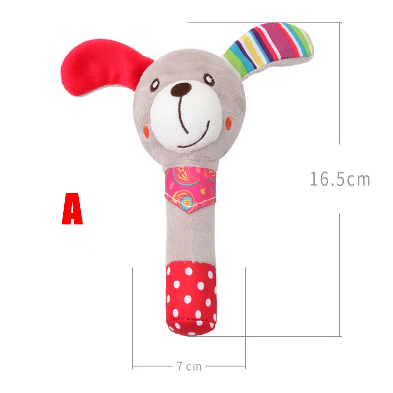 Baby Rattle Cute Plush Animal Hand Bells Baby Toy Handheld Ring Bell Toy Newborn Baby Early Educational Doll Gifts - Цвет: A