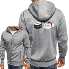 Arroz para conhecê lo sushi homem hoodies estilo japão gráfico camisolas dos desenhos animados engraçado jaquetas casual zíper solto masculino outerwear