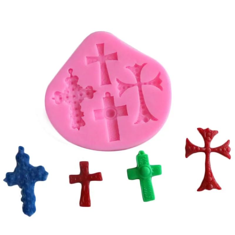 

3D Silicone Mold Cake Decorating Chocolate Molds Gothic Cross Jesus Shape DIY Party Fondant Bread Stencil Pastry Baking Tools