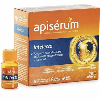 

Apisérum Intelecto Viales Bebibles - Favorece el rendimiento intelectual, concentración y memoria - Multivitamínico con Jalea