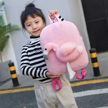 

AMELIE GALANTI 2020 flamingo plush schoolbag cute children backpack detachable unicorn backpack ins style College style backpack