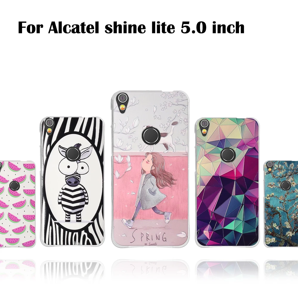 3D рельефный чехол для Alcatel Shine Lite OT5080 5 0 дюймов мягкий силиконовый задняя крышка