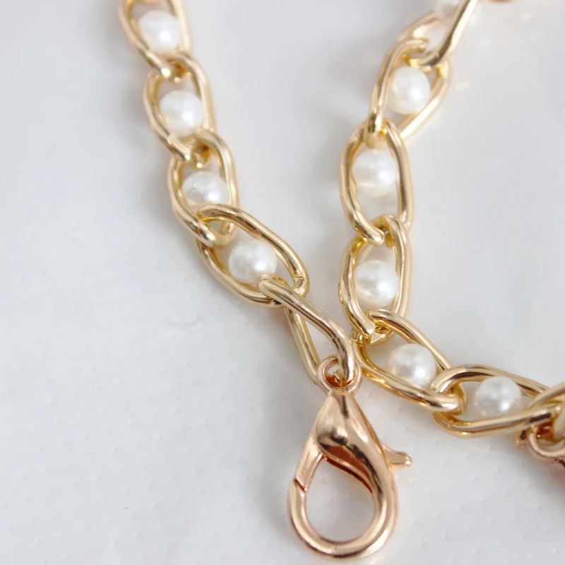 

1 Pcs Sweet Imitate Pearl Bag Strap Belt Handles Chain Women Bag Handbag Strap Pearl portable chain Bag Replacement Accessories