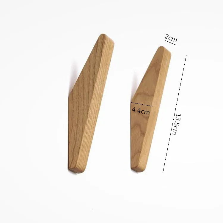 3 pcs Japanese style wooden hook oak original color cap hook Decoration of the porch behind the wall door Cap hook